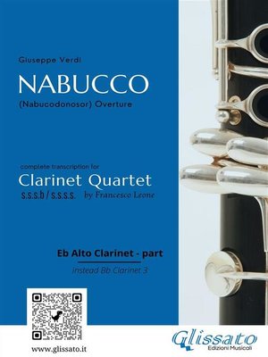 cover image of Alto Clarinet in Eb part of "Nabucco" overture for Clarinet Quartet